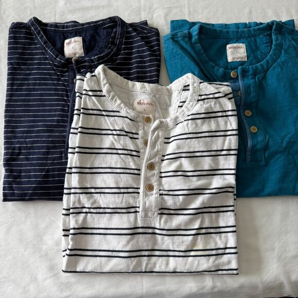 Set of THREE (3) Merona Henleys - Picture 1 of 7